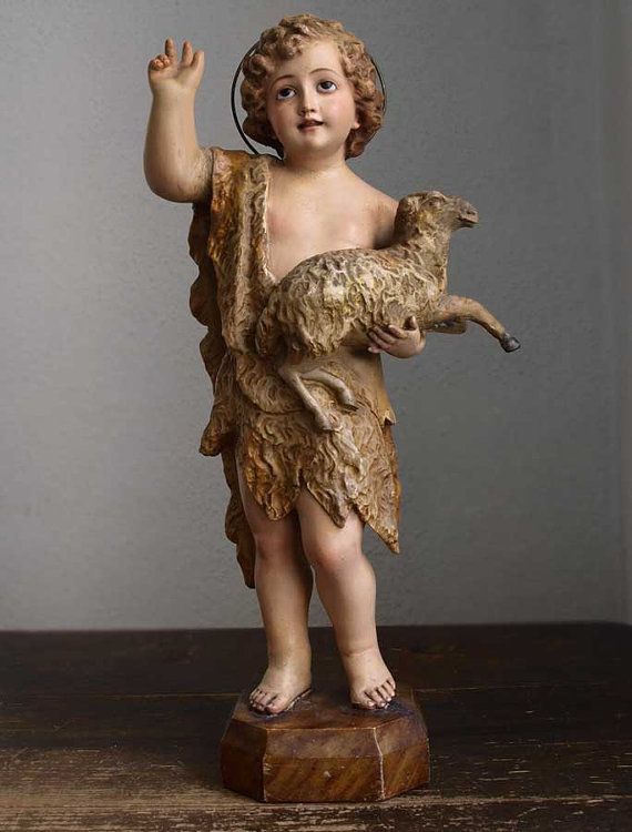 Divino Niño Jesús Te Amo - Pretty John The Baptist W Cross Lamb John The Baptizer Grass