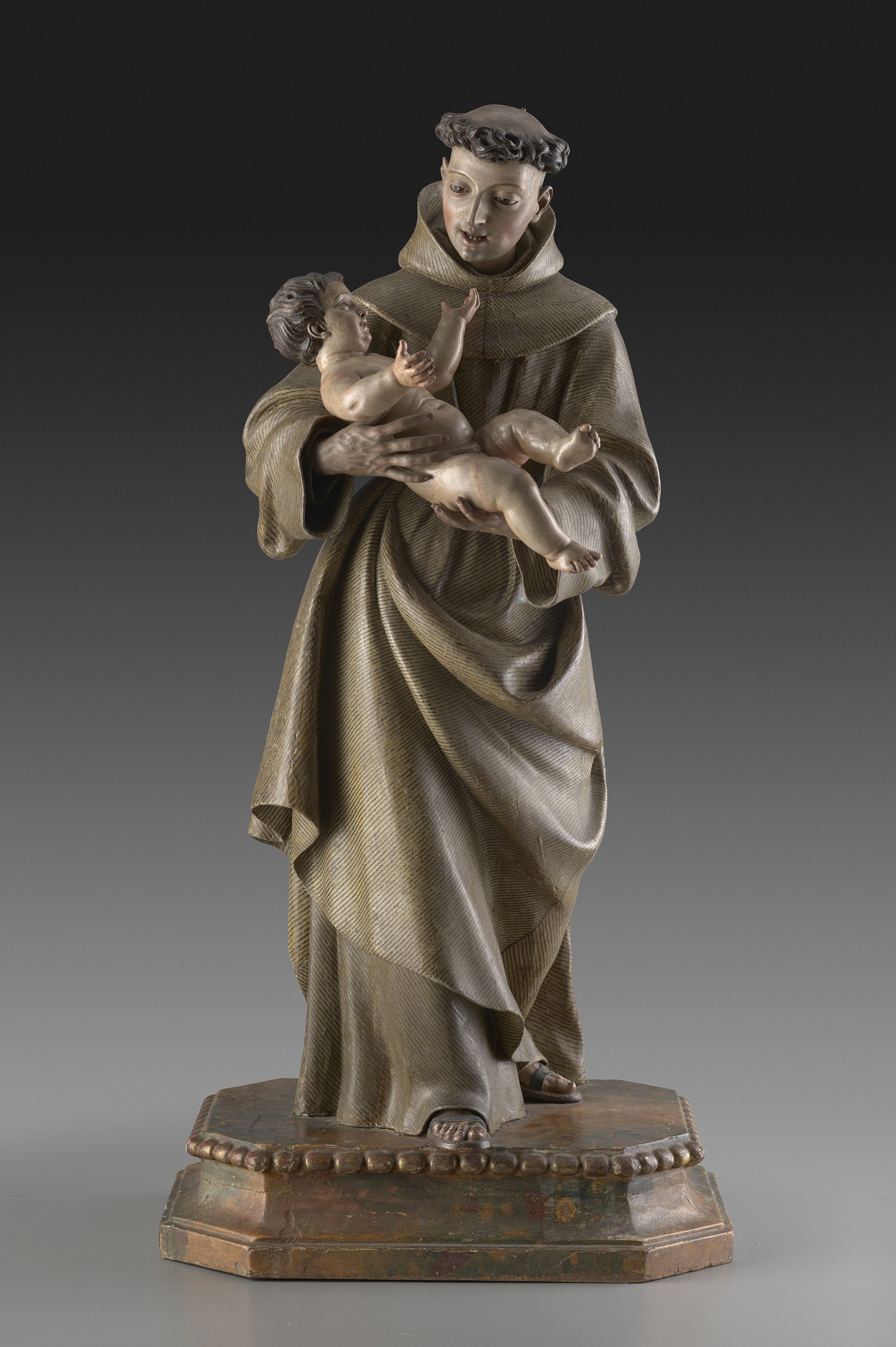 San Antonio de Padua - Spanish Sevillian 18Th Century Anonymous Saint Anthony Of Pa