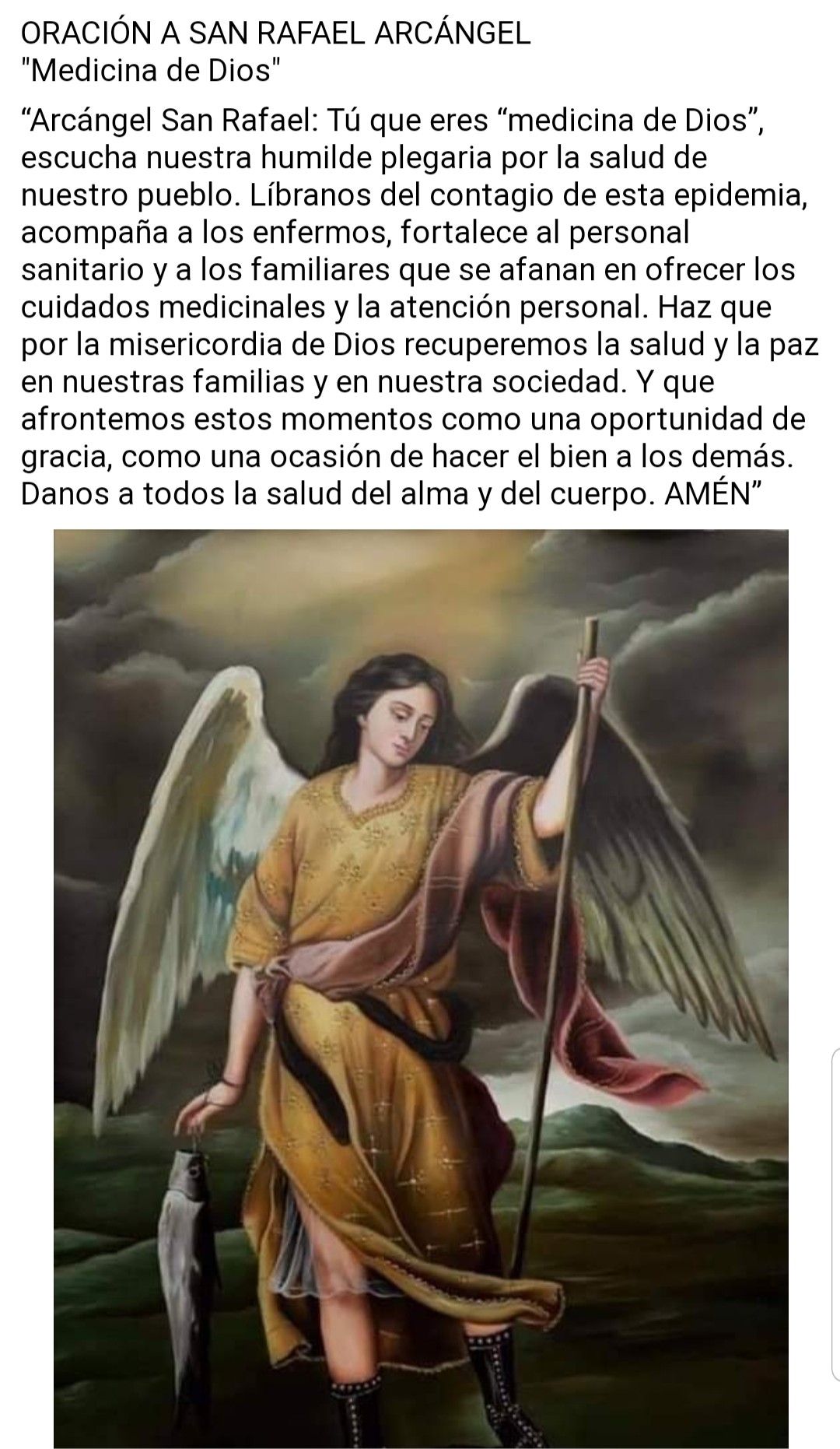 San Rafael Arcangel - Gracias Por Darnos La Salud Del Alma Y Del Cuerpo A Todos Am